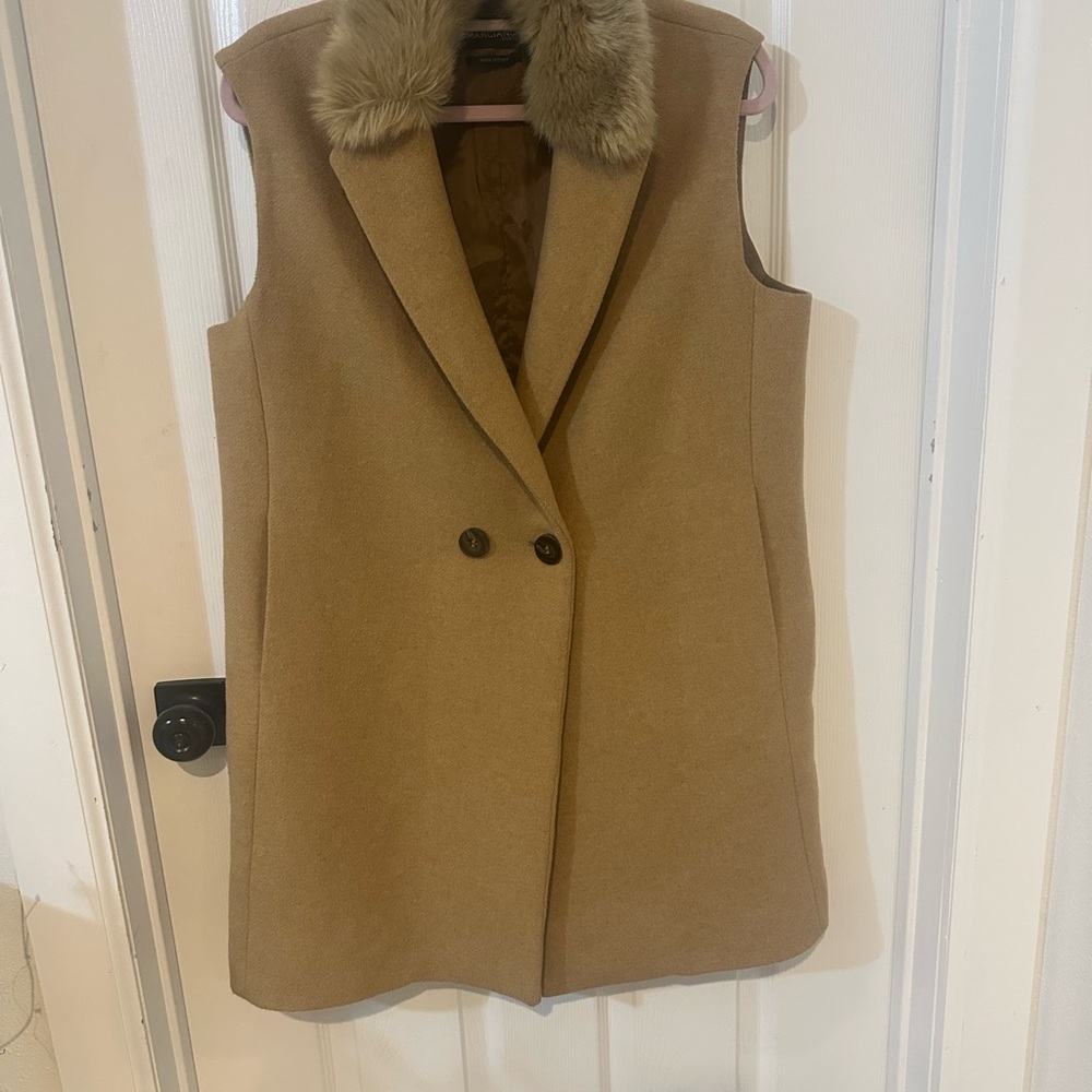 Marciano Long Camel Double-Breasted Vest
